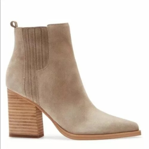 Marc Fisher Oshay Pointed Toe Bootie Taupe - 7 - Picture 1 of 8